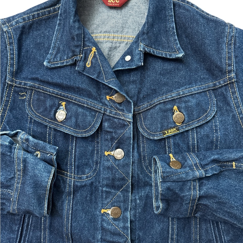 Vintage 70’s MS Lee Denim Jacket Women’s Size 9/10 Trucker USA Made Retro Denim